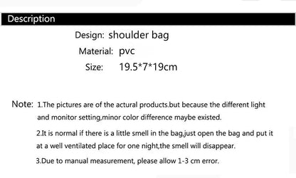 Transparent PVC Ladies Small Handbags Stadium Approved Women Clear Bag Fashion Waterproof Casual Simple Crossbody Shoulder Bags