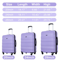 3 Piece Luggage Sets,PC Hardside Suitcase with Expandable,Spinner Wheels, TSA Lock,Carry on Luggage Set