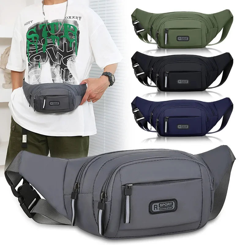Men Canvas Waist Pack Anti Theft Running Waist Bag