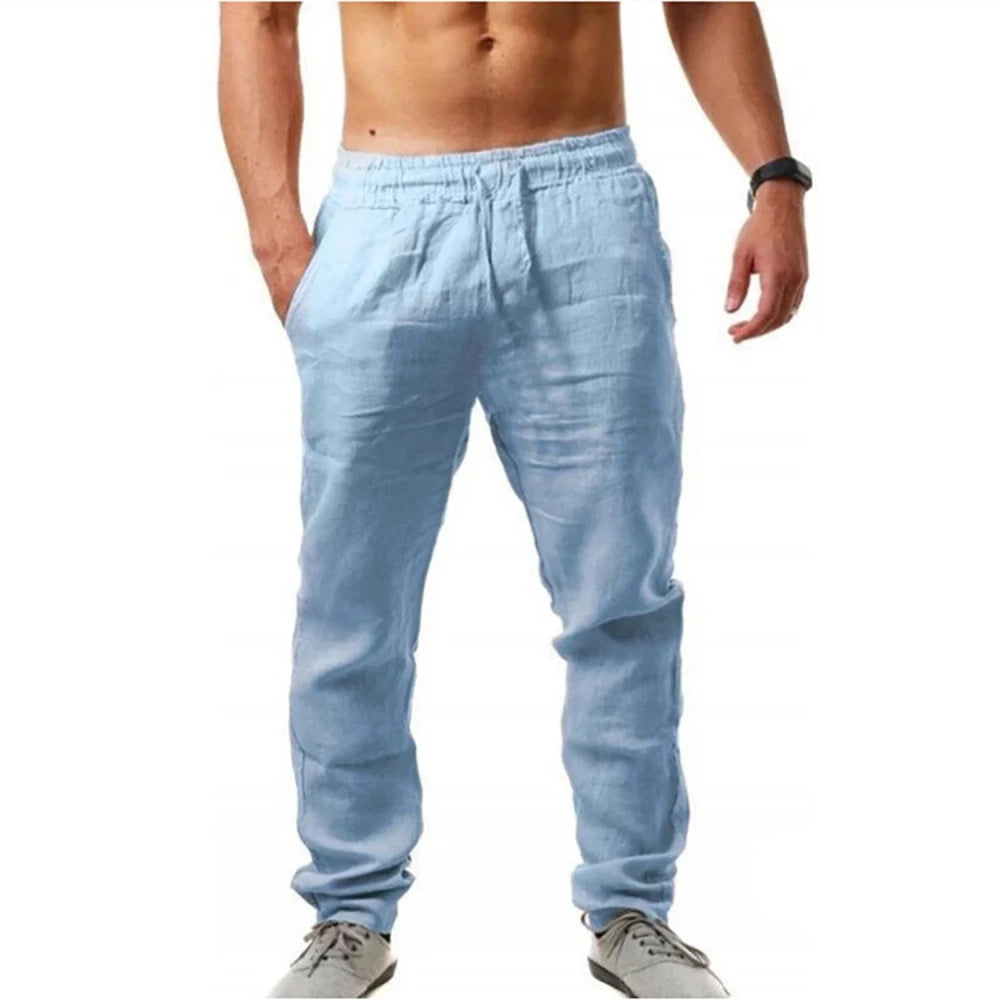 Men Lightweight Summer Casual Pants Breathable Loose Trouser