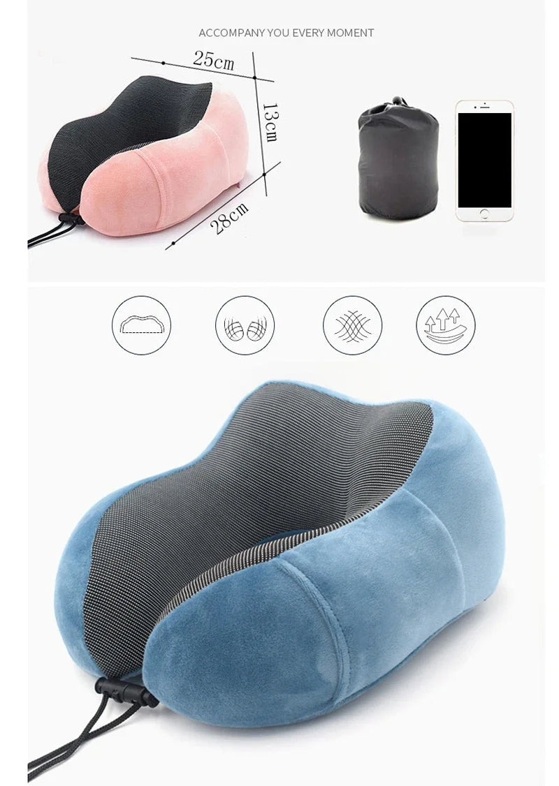 U Shaped Travel Pillow Neck Support Cushion for Travel