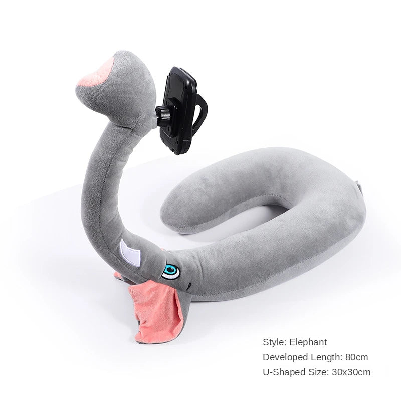 Travel Pillow with Phone Holder U Shaped Neck Support