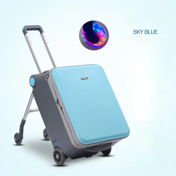 20 Inch Kids' Luggage Travel Bags for Children Suitcases on Wheels Child Travel Suitcase with Guardrails Rolling Luggage Case