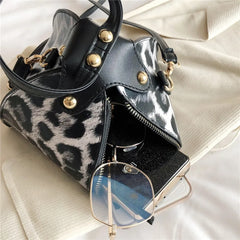 Fashion Women‘S Messenger Bag Creative Coin Purse Pu Leather Bag Trend Print Dumpling Shape Wallet Gift Shoulder Bags