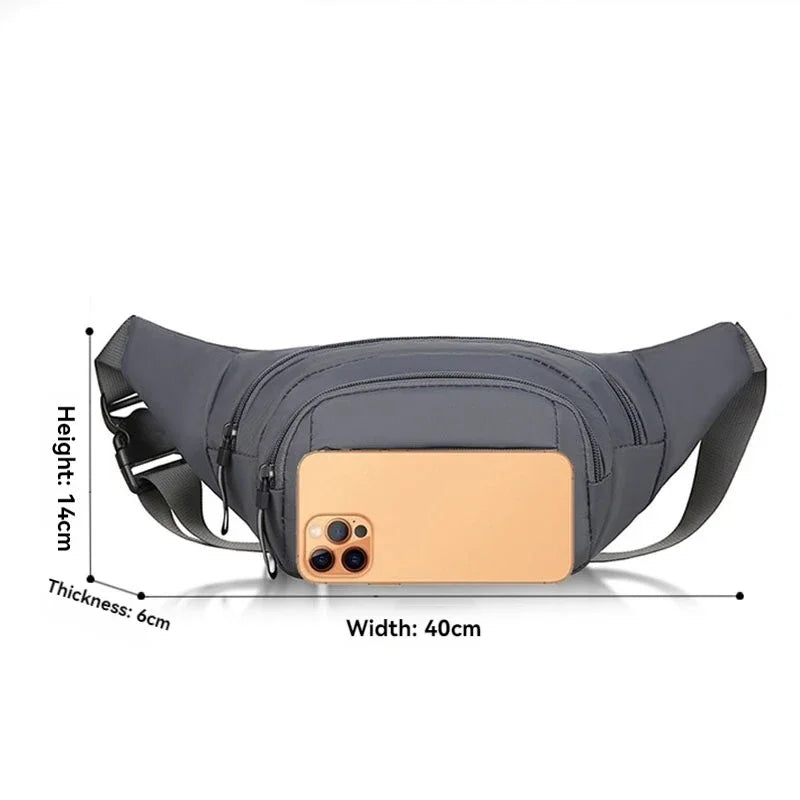 Men Canvas Waist Pack Anti Theft Running Waist Bag