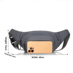 Men Canvas Fit Waistpack Mobile Fanny Waist Packs Men's Sports Outdoor Leisure Running Anti Theft Ultra Thin Invisible Waist Bag