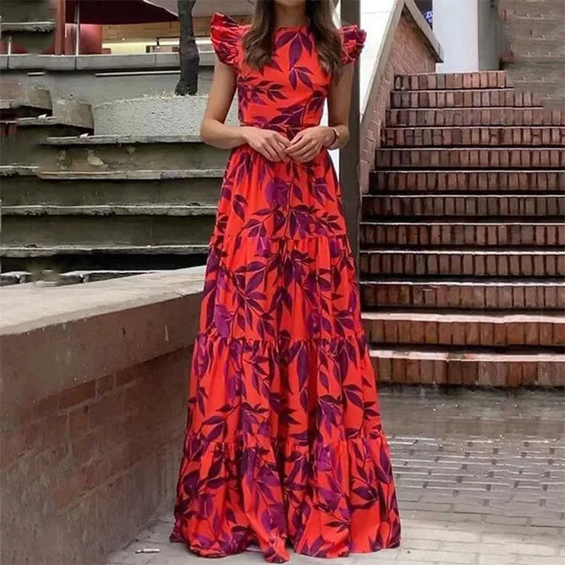 Vacation Women Floral Print Vestidos Summer Women&