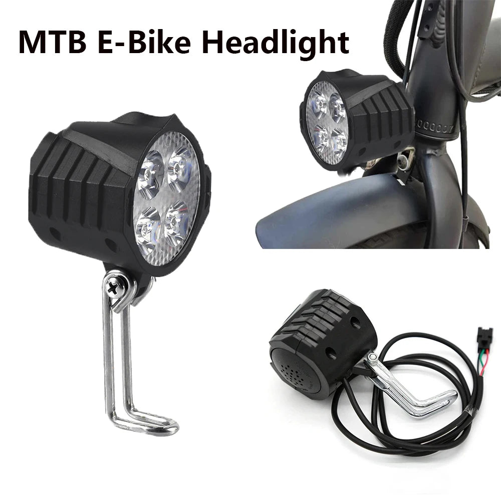 Waterproof E-Bike Headlight Horn Set Electric Bike