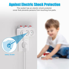 EU Electrical Sockets Extension Outlet With ON/OFF Switch Schuko Germany Standard Mulit Plug Wall Converter Power Adapter