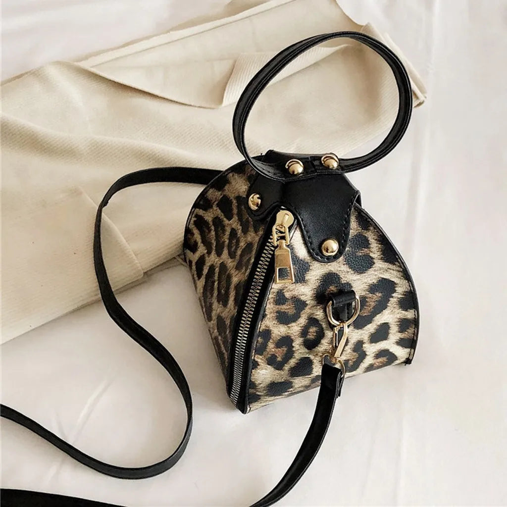 Fashion Women‘S Messenger Bag Creative Coin Purse Pu Leather Bag Trend Print Dumpling Shape Wallet Gift Shoulder Bags