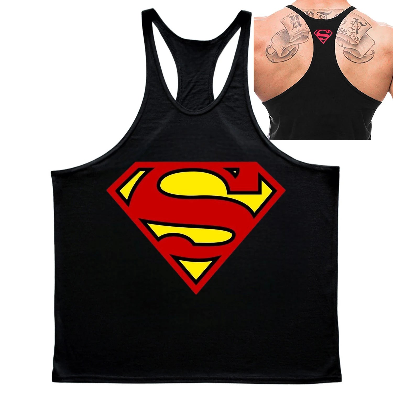Summer Fashion Trend Fitness Vest Men's Fitness Gym Clothing Fitness Printing Cool Street Shirt Running Casual Comfortable Vest