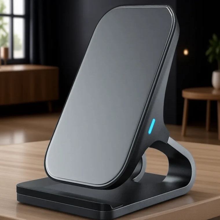 Wireless Charger Mount 10W 7.5W 5W Qi Fast Charging Pad 2 Coils Case Friendly Anti Slip Rubber Type C Input