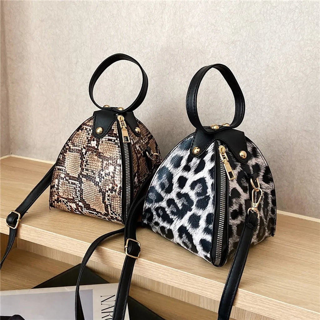Fashion Women‘S Messenger Bag Creative Coin Purse Pu Leather Bag Trend Print Dumpling Shape Wallet Gift Shoulder Bags