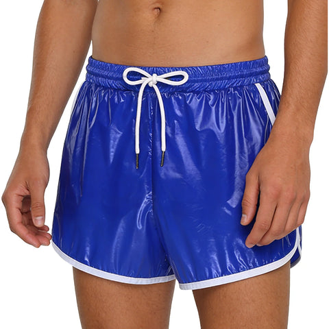 Mens Swimsuit Drawstring Seams Swim Shorts with Pockets Waterpoof Swimming Trunks Shorts Elastic Waistband Swimming Bathing Suit