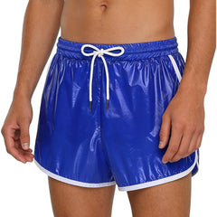 Mens Swimsuit Drawstring Seams Swim Shorts with Pockets Waterpoof Swimming Trunks Shorts Elastic Waistband Swimming Bathing Suit