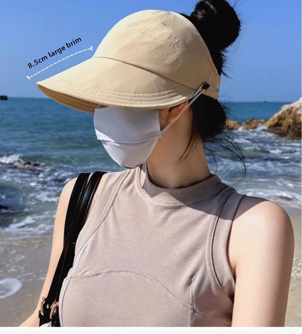 Women Fashion Bucket Hat Sun Protection Face Cover Hat