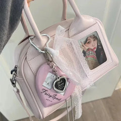 Compact K-pop crossbody bag for petite frames Stylish niche Boston pillow-shaped shoulder bag for women