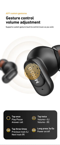 MINISO MS105 Bluetooth Earphone In-Ear Earbuds Soft Earbuds Wireless Headphones Waterproof IPX5