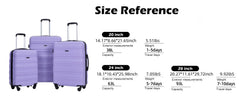 3 Piece Luggage Sets,PC Hardside Suitcase with Expandable,Spinner Wheels, TSA Lock,Carry on Luggage Set
