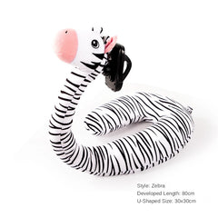 Travel Pillow with Mobile Phone Holder Lazy U-shaped Neck Support Cartoon Pillow with 360 Flexible Rotating Mobile Phone Holder