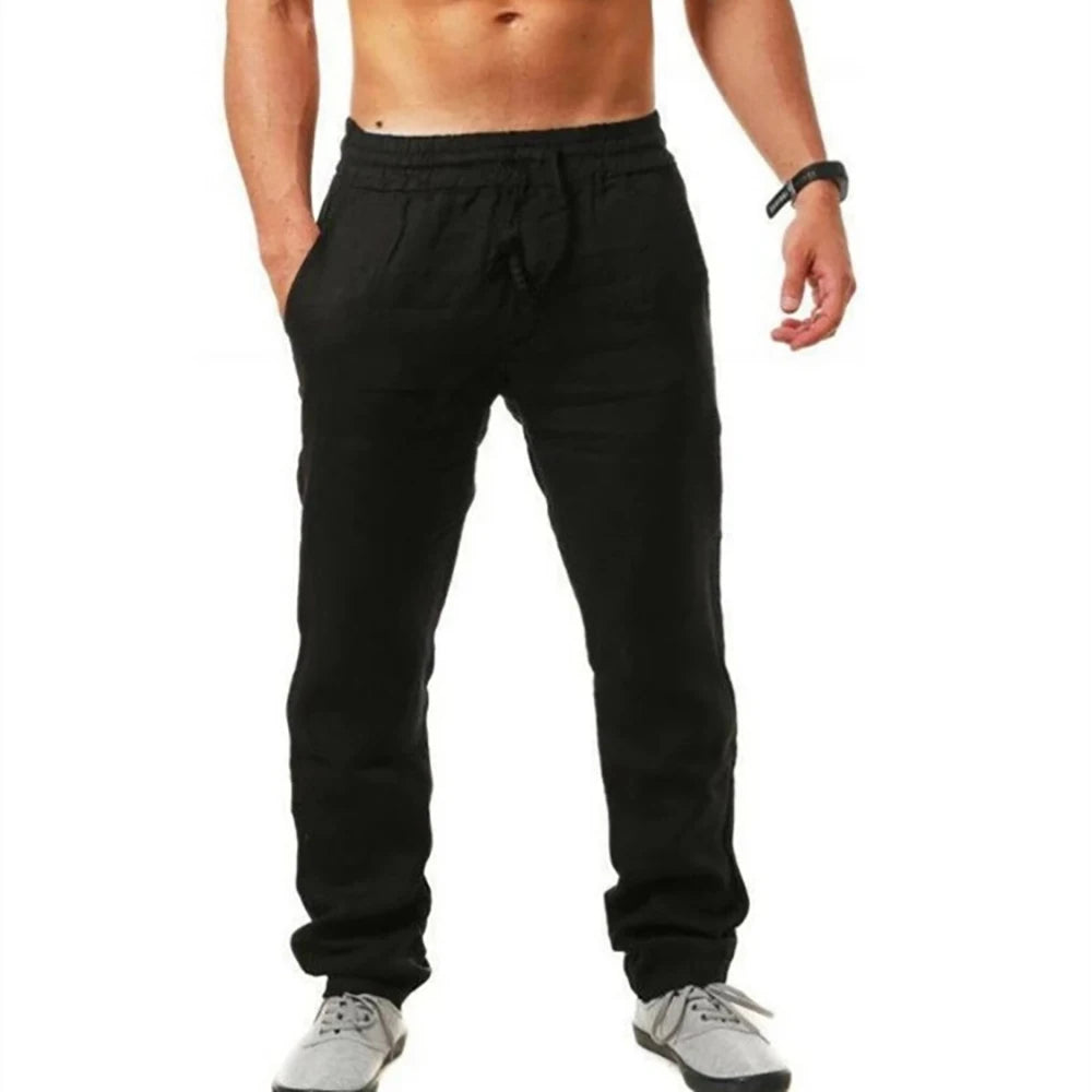 Men Lightweight Summer Casual Pants Breathable Loose Trouser