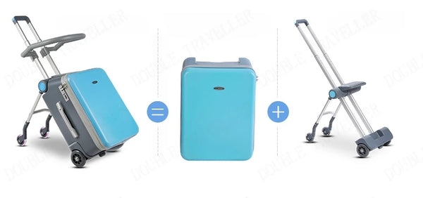 20 Inch Kids' Luggage Travel Bags for Children Suitcases on Wheels Child Travel Suitcase with Guardrails Rolling Luggage Case