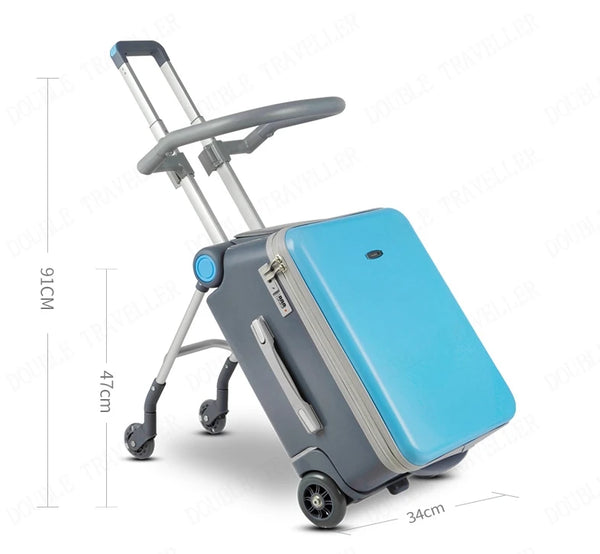 20 Inch Kids' Luggage Travel Bags for Children Suitcases on Wheels Child Travel Suitcase with Guardrails Rolling Luggage Case