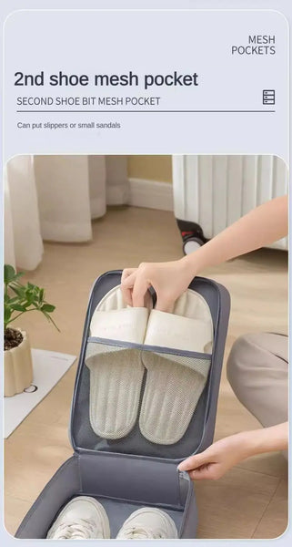 Travel Shoe Bag Storage Bag Washed Diagonal Breathable Mesh Multiple Pairs of Shoes Portable Shoe Box for Business Trips