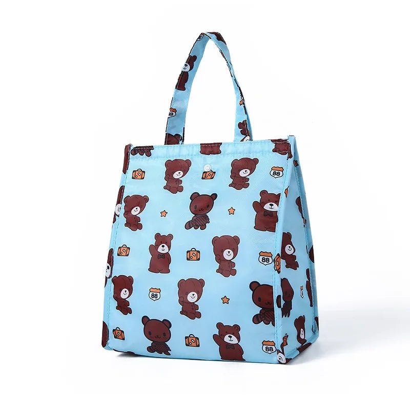 Waterproof Foldable Handheld Lunch Insulated Bag, Aluminum Foil Insulated Large-capacity Storage Lunch Box, Bento Bag