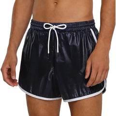 Mens Swimsuit Drawstring Seams Swim Shorts with Pockets Waterpoof Swimming Trunks Shorts Elastic Waistband Swimming Bathing Suit