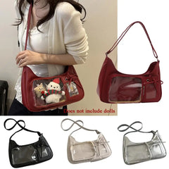New Transparent Ita Bag School Crossbody Handbag Korean Y2K Pain Shoulder Bag Japanese Designer Preppy Handbag Zippered Bag