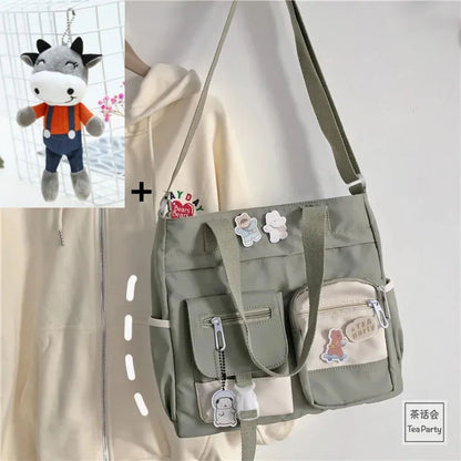 Nylon Waterproof Canvas Women Handbags Shoulder Bag Japanese Ladies Messenger Bag Student School Crossbody Bags for Girl Satchel
