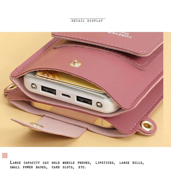 Multi-functional Cell Phone Touch Screen Clutch Bag Women's Wallet Large Capacity Travel Card Holder Passport Holder