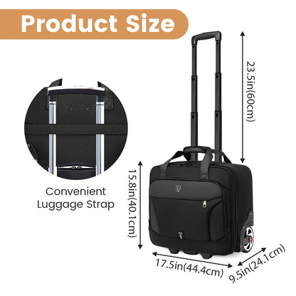 18 Inch Rolling Laptop Briefcase Wheeled Travel Bag