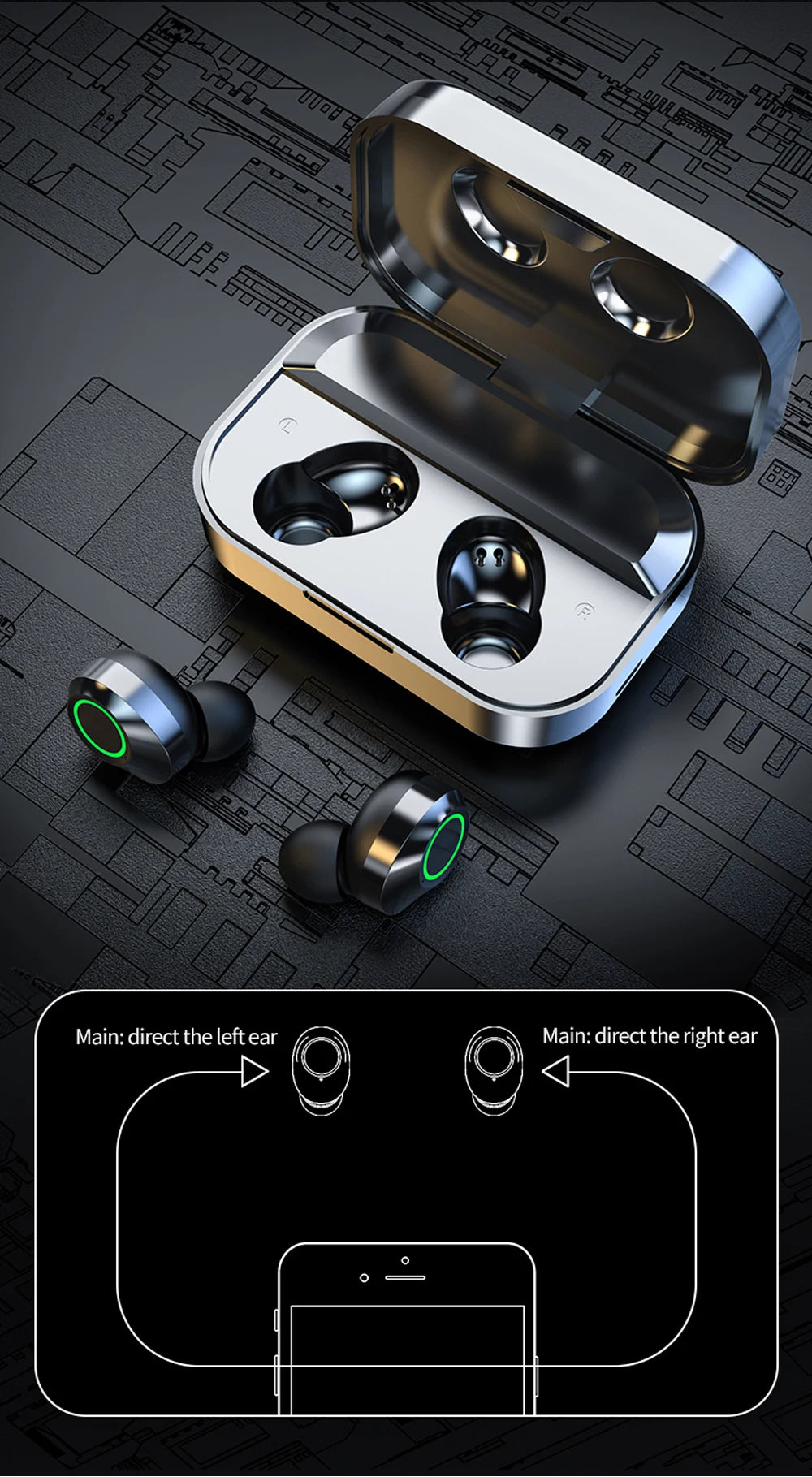 NES TWS Wireless Bluetooth Earphones Sport Headset