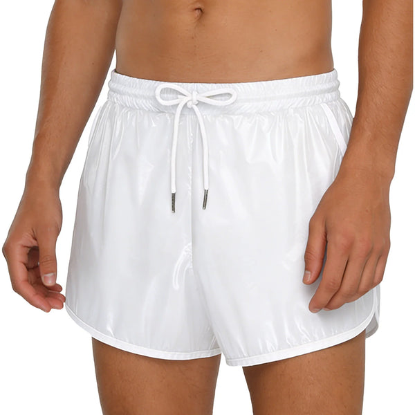 Mens Swimsuit Drawstring Seams Swim Shorts with Pockets Waterpoof Swimming Trunks Shorts Elastic Waistband Swimming Bathing Suit