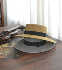 Ladies Sun Fedora Hats Small Bee Shiny Straw Hat European American Retro Gold Braided Female Sunshade Flat Sequins Hat