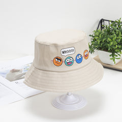 Korean Cute Cartoon Children Bucket Hats Boys Girls Outdoor Sun Hats Kids Caps with Windproof Rope Kids Accessories