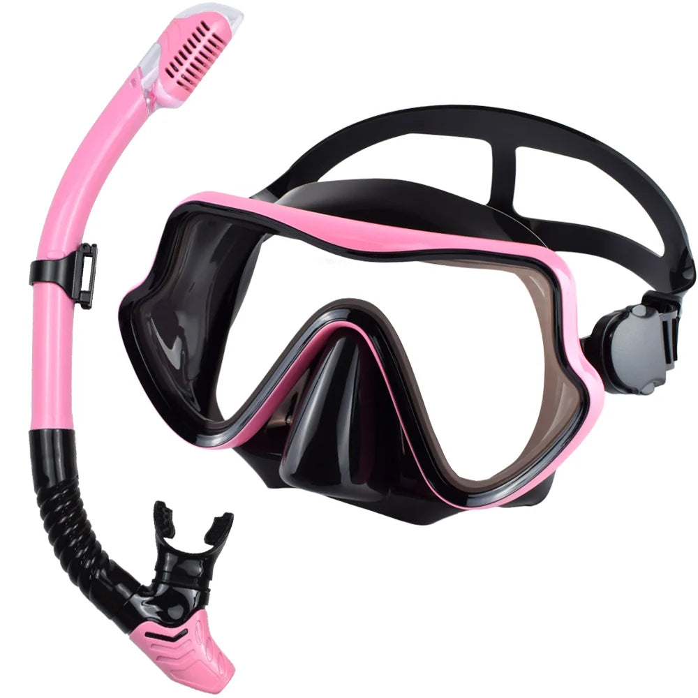 Adult Scuba Diving Mask Snorkel Set Panoramic Gear