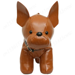Messenger Bag PU Leather Adjustable Strap Shoulder Bag for Men Women Bulldog Shaped Crossbody Bag with Zipper Satchel Purse