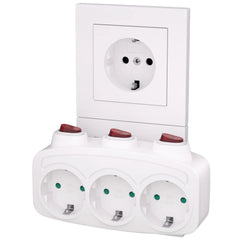 EU Electrical Sockets Extension Outlet With ON/OFF Switch Schuko Germany Standard Mulit Plug Wall Converter Power Adapter