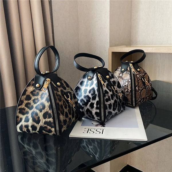 Fashion Women‘S Messenger Bag Creative Coin Purse Pu Leather Bag Trend Print Dumpling Shape Wallet Gift Shoulder Bags