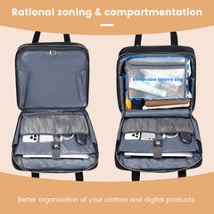 18 Inch Rolling Briefcase Large Capacity Laptop Case Briefcase Wheeled Luggage Bag Suitable For Business Travel Work Waterproof