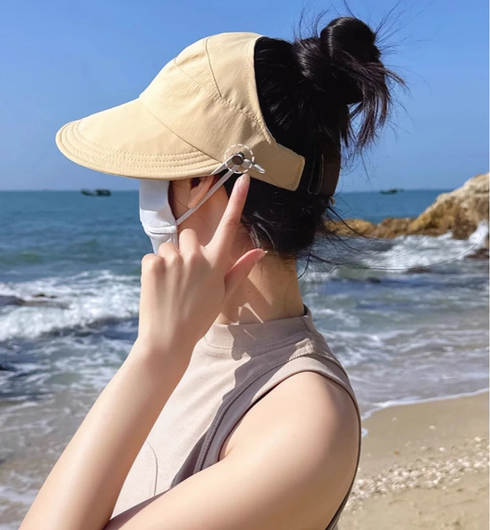 Women Fashion Bucket Hat Sun Protection Face Cover Hat
