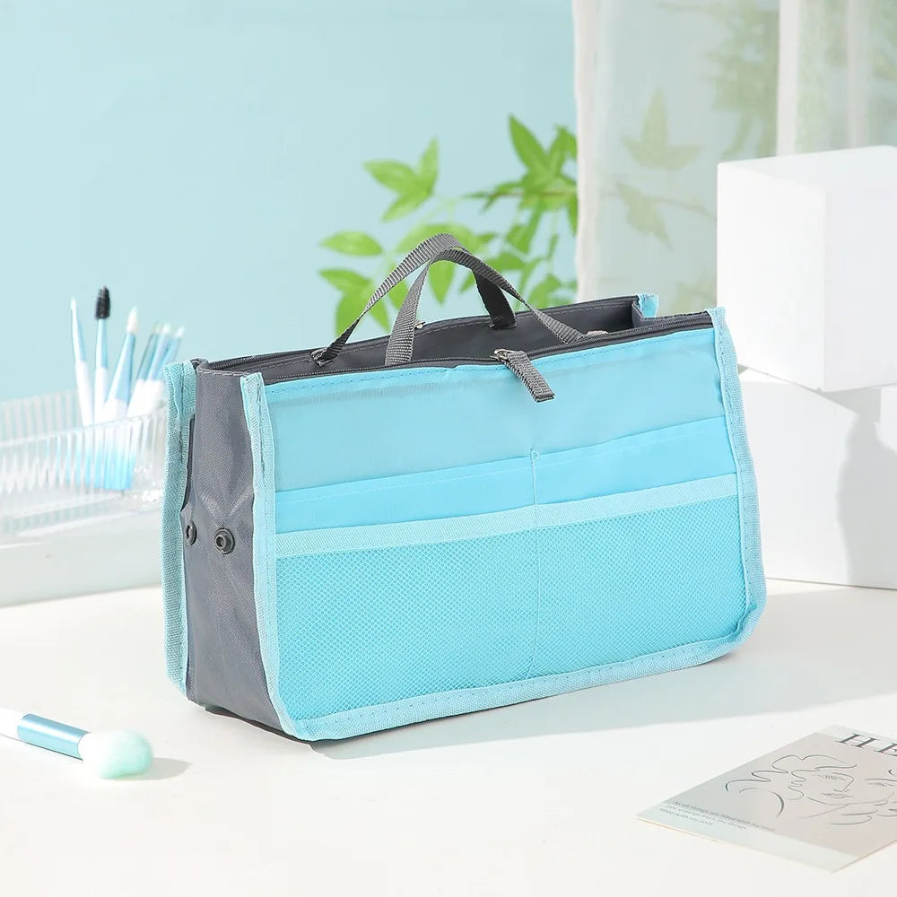 Multi Functional Large Capacity Makeup Bag Portable Double Zipper Toiletries Travel Storage Bag Mommy Bag Multi Pocket Cosmetic