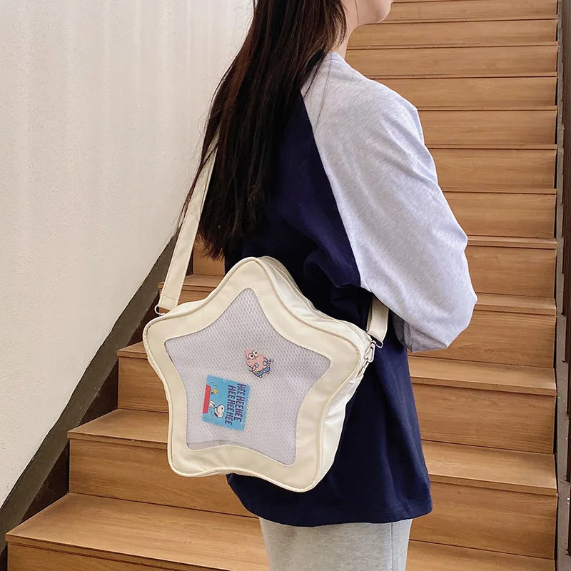 Japanese Style Minimalist Cute Aesthetic Shoulder Bag for Students Kawaii Crossbody Purse Street Fashion