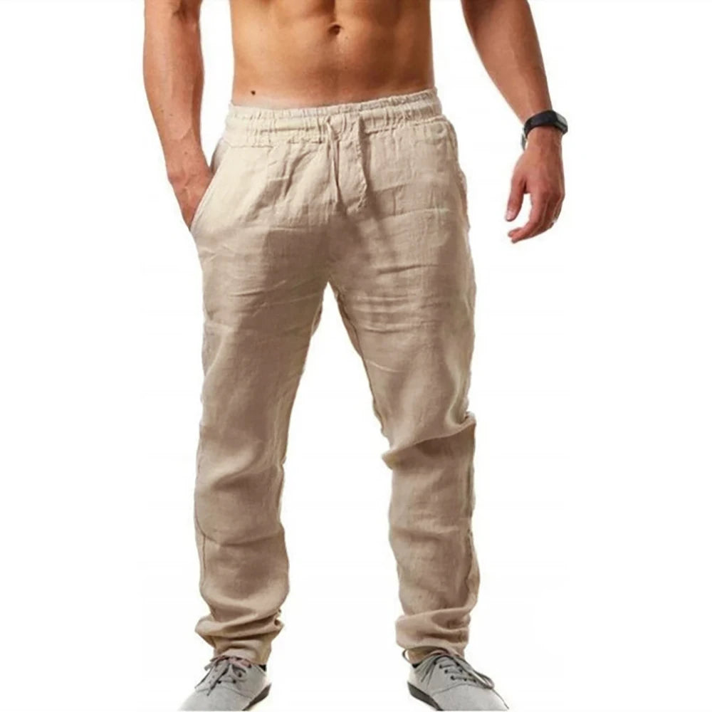 Men Lightweight Summer Casual Pants Breathable Loose Trouser
