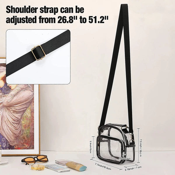 Transparent PVC Ladies Small Handbags Stadium Approved Women Clear Bag Fashion Waterproof Casual Simple Crossbody Shoulder Bags