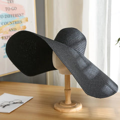 Summer Large Wide Brim Foldable Sun Hats For Women Oversized Sun Shade Hat Travel Straw Hat Lady UV Protection Beach Hat