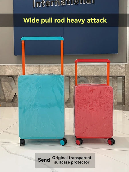 Wide pull suitcase, women's pull suitcase, men's travel suitcase, checked in box, 20 inches 24 inches boarding case, checked in